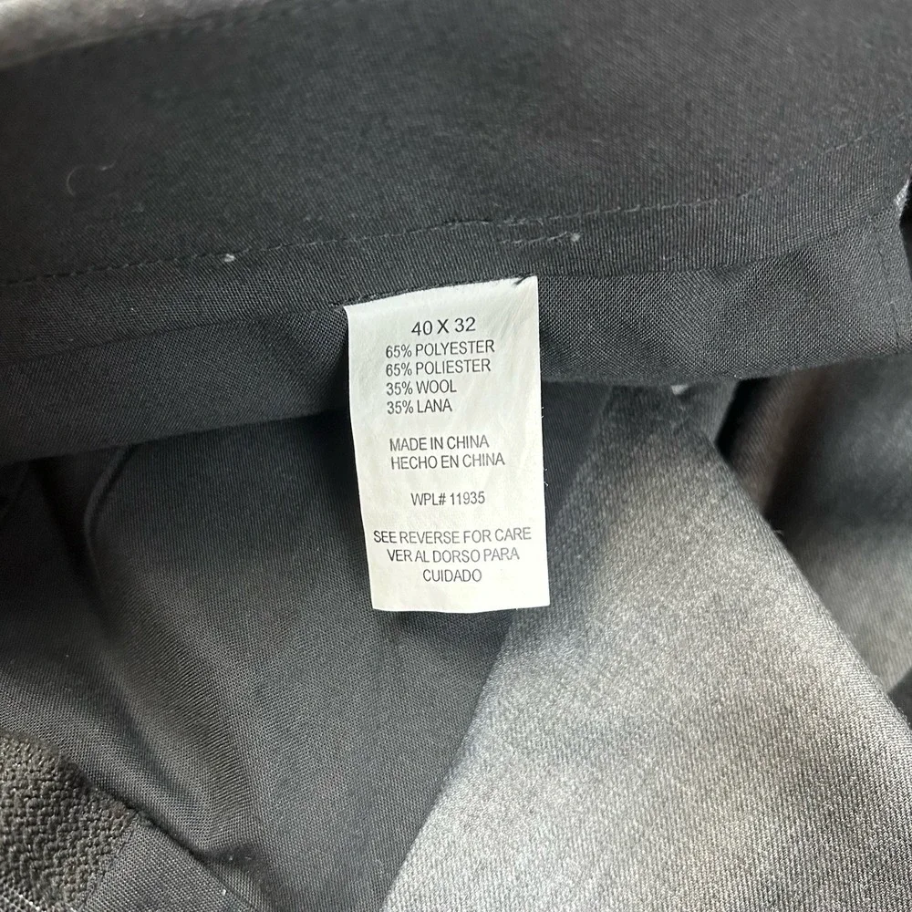 Stafford Ease NEW Mens Pants Slacks Gray Size 40x32 Wool Blend